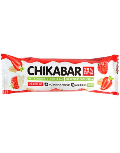CHIKALAB Baton proteic glaz Capsuna cu frisca 60g