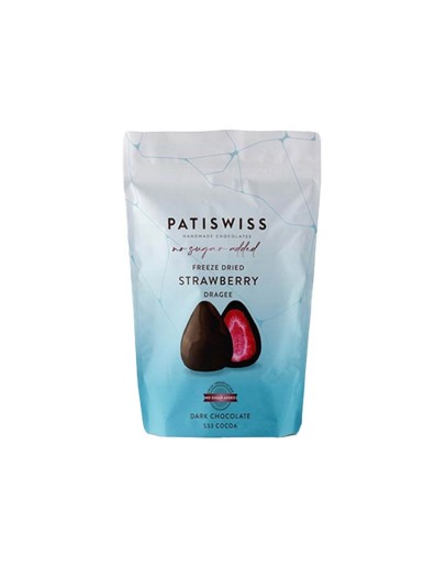 PATISWISS – Căpșune în ciocolată neagră fără zahăr 80g
