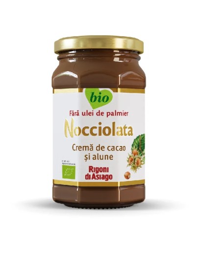 Nocciolata cremă BIO cu cacao și alune de pădure, cu lapte